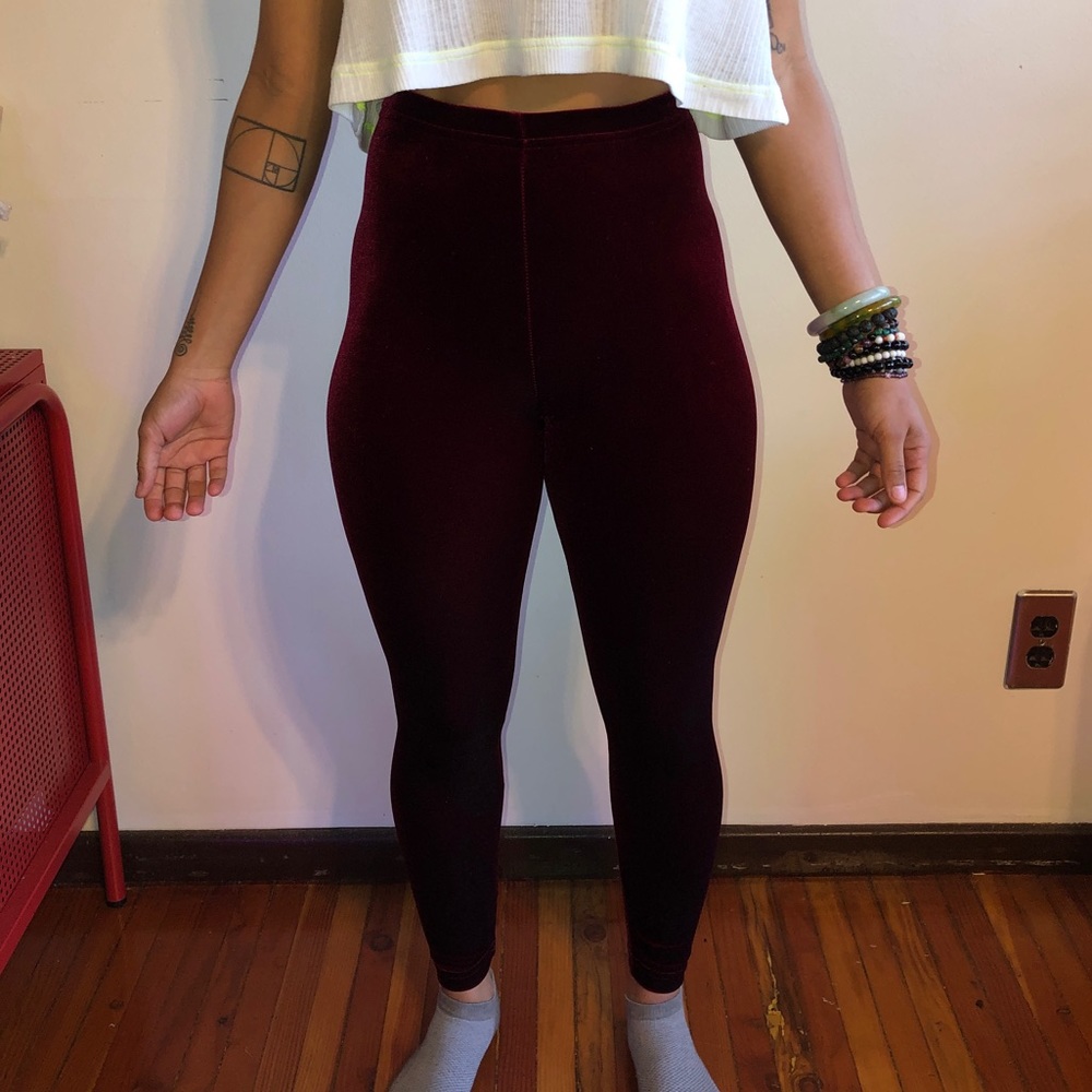 American Apparel high waisted velvet leggings